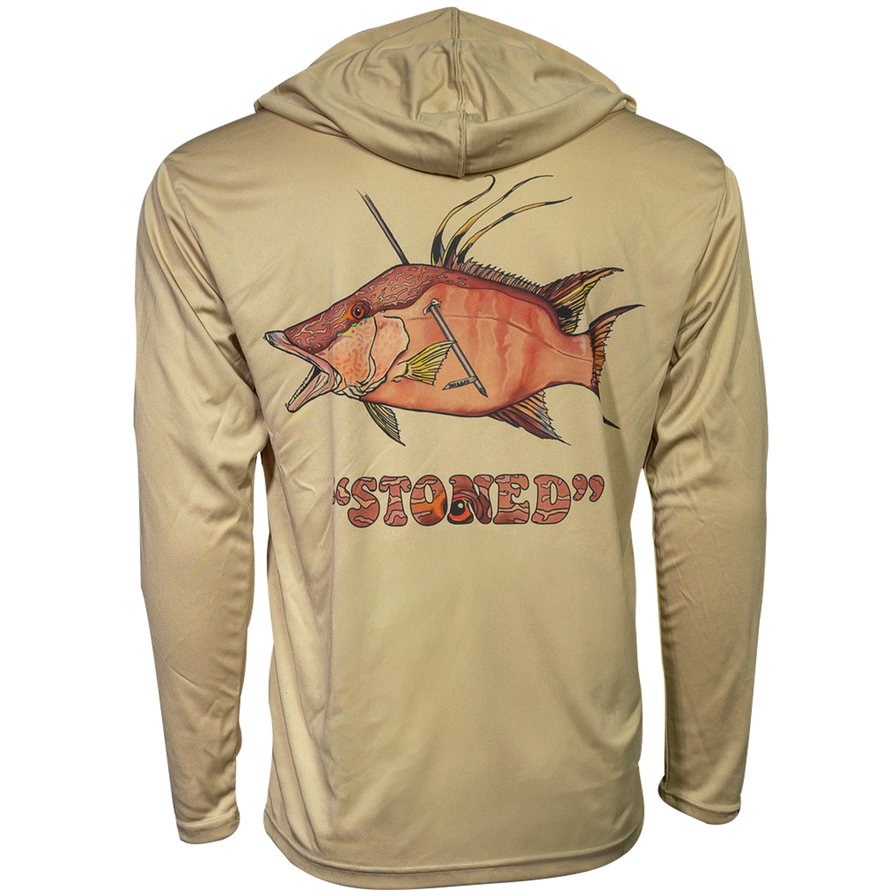 Hogfish Stoned - Snagged Apparel Hooded Performance Long Sleeve T-Shirt