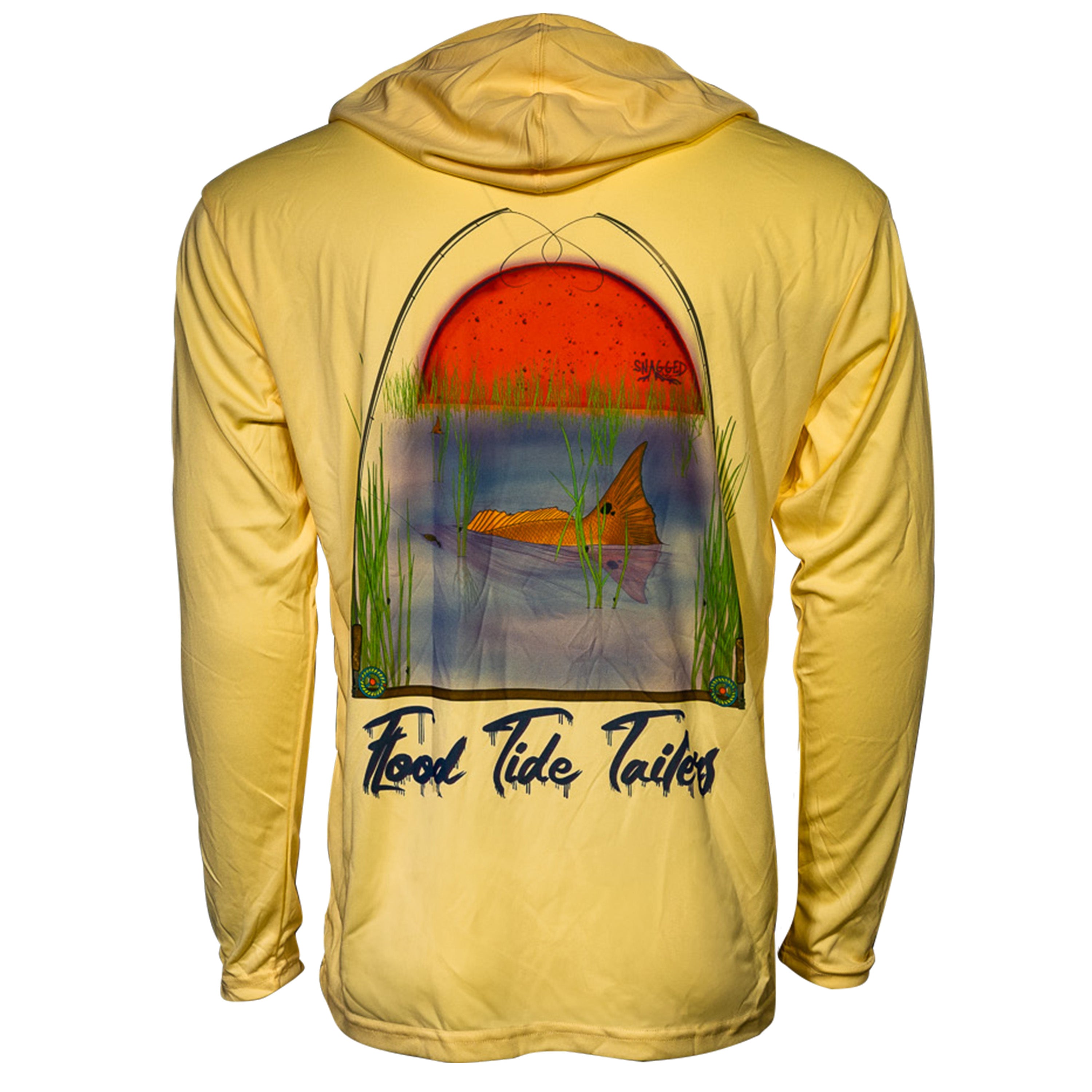 Flood Tide Tailers - Snagged Apparel Hooded Performance Long Sleeve T-Shirt